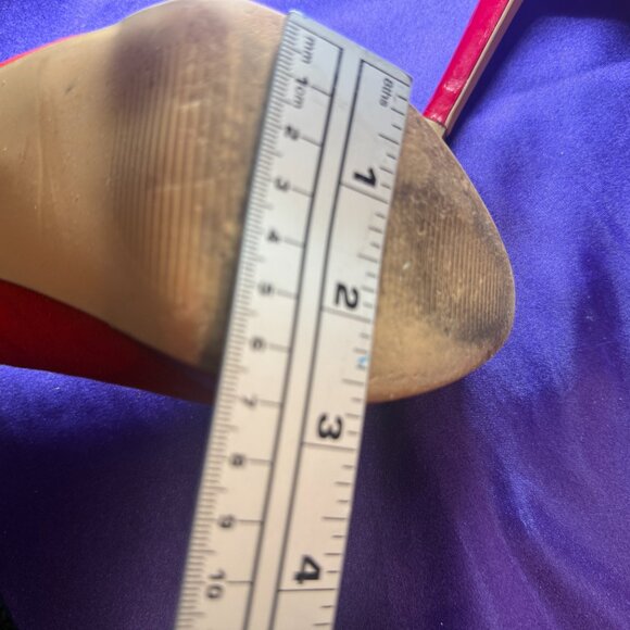 πKate Preston Red Suede 5.5" High Heel Pumps -Scalloped Detail & Platform 9.5 M - Picture 8 of 12